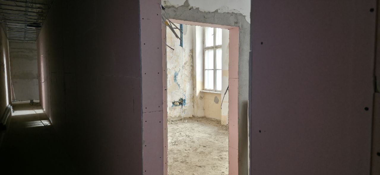 Old building interior demolition for apart-hotel replanning Budapest VII district