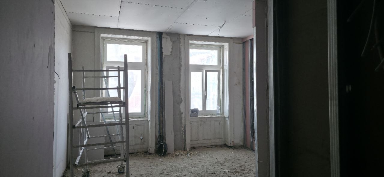 New engineering networks installation — electrical and plumbing for short-term rental apartments